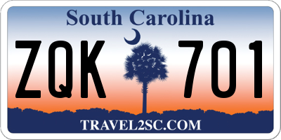 SC license plate ZQK701