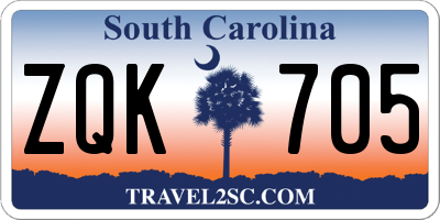 SC license plate ZQK705