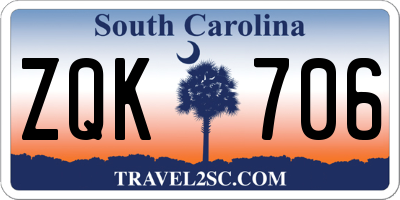 SC license plate ZQK706