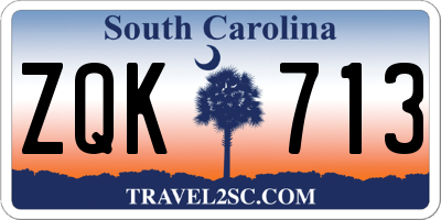 SC license plate ZQK713