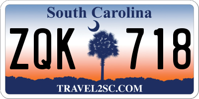 SC license plate ZQK718