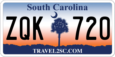 SC license plate ZQK720