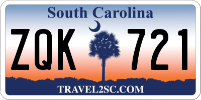 SC license plate ZQK721