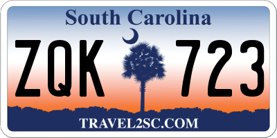SC license plate ZQK723