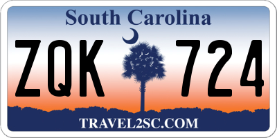 SC license plate ZQK724