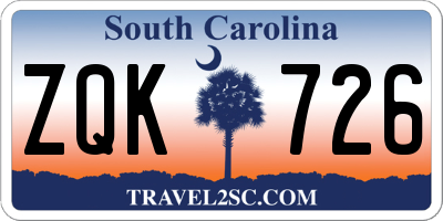SC license plate ZQK726