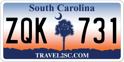 SC license plate ZQK731