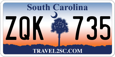 SC license plate ZQK735