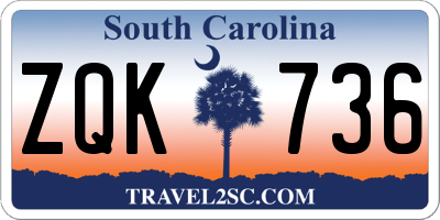 SC license plate ZQK736