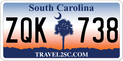 SC license plate ZQK738