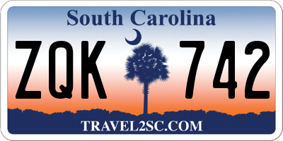 SC license plate ZQK742