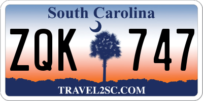 SC license plate ZQK747