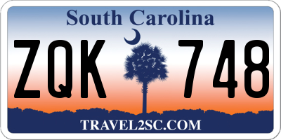 SC license plate ZQK748