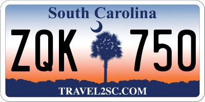 SC license plate ZQK750
