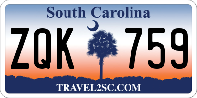 SC license plate ZQK759