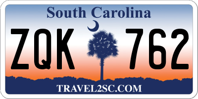 SC license plate ZQK762