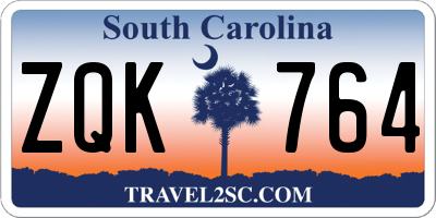 SC license plate ZQK764