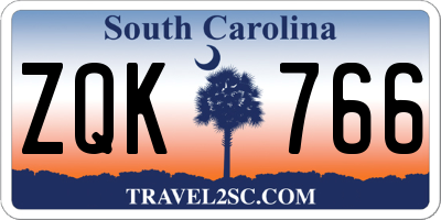 SC license plate ZQK766