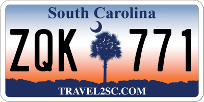 SC license plate ZQK771