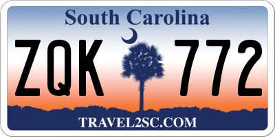 SC license plate ZQK772