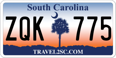 SC license plate ZQK775