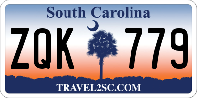 SC license plate ZQK779