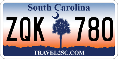 SC license plate ZQK780