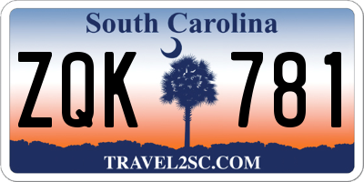 SC license plate ZQK781
