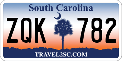 SC license plate ZQK782