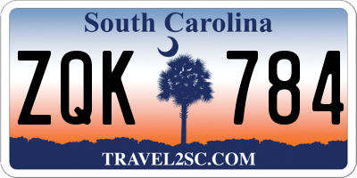 SC license plate ZQK784