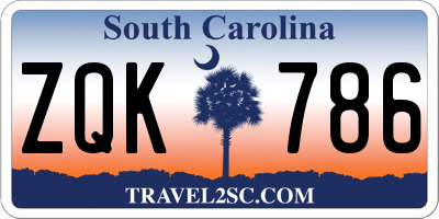SC license plate ZQK786