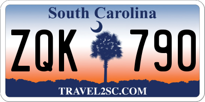 SC license plate ZQK790