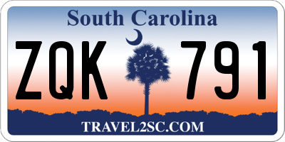 SC license plate ZQK791