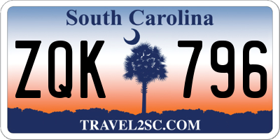 SC license plate ZQK796