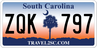 SC license plate ZQK797