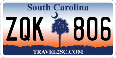 SC license plate ZQK806