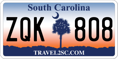 SC license plate ZQK808