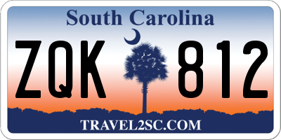 SC license plate ZQK812