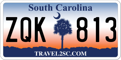 SC license plate ZQK813