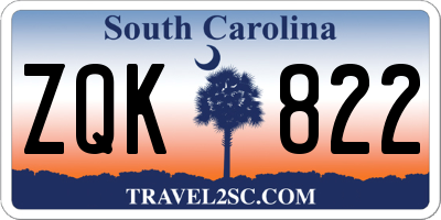 SC license plate ZQK822