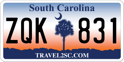 SC license plate ZQK831