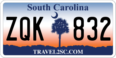 SC license plate ZQK832