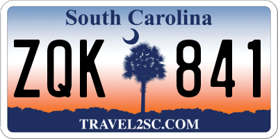 SC license plate ZQK841