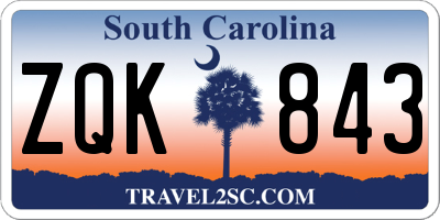 SC license plate ZQK843