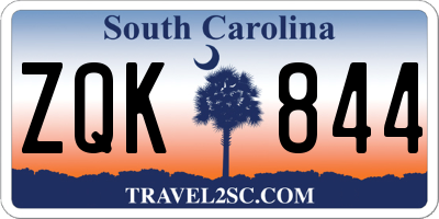 SC license plate ZQK844