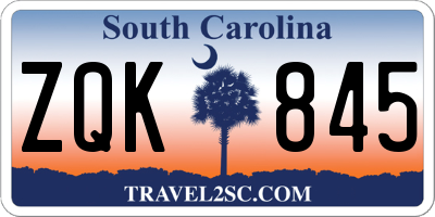 SC license plate ZQK845
