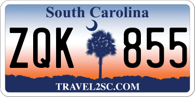 SC license plate ZQK855
