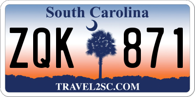 SC license plate ZQK871
