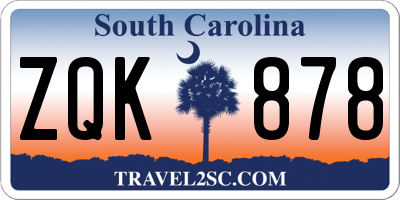 SC license plate ZQK878