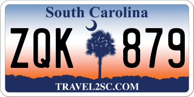 SC license plate ZQK879